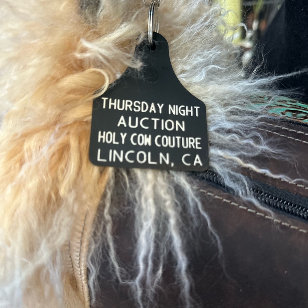 Holy Cow Couture, USA made, Tibetan Lamb sides embossed leather, New Condition - Picture 9 of 12
